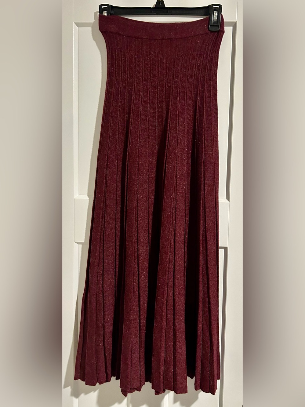 Lulu’s Ribbed Knit Skirt - Burgundy